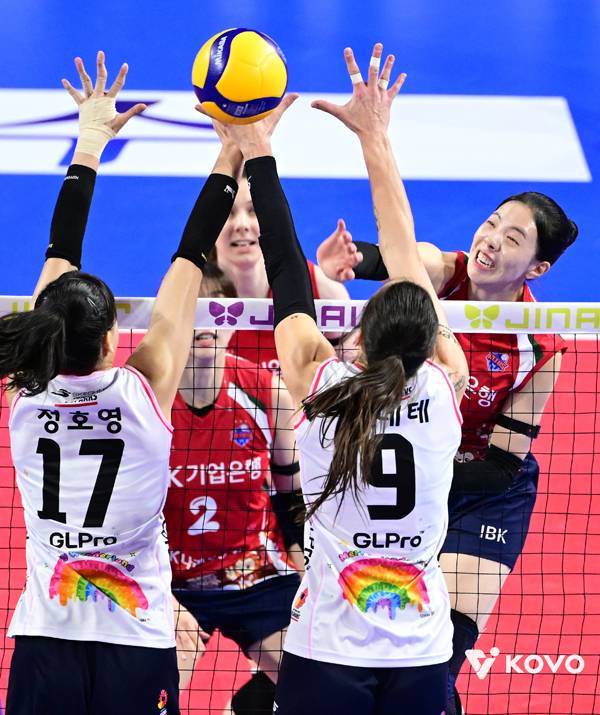 IBK는 선수들의 고른 활약이 돋보였다. 사진 제공= KOVO