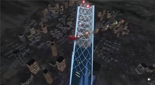 작년 성탄 전야에 서울 롯데월드타워를 지나는 산타 [NORAD 공식 인스타그램 영상 캡처 (연합뉴스 제공)]