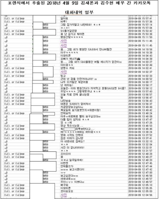 유족 측이 공개한 증거 2/ 김새론 유족 제공