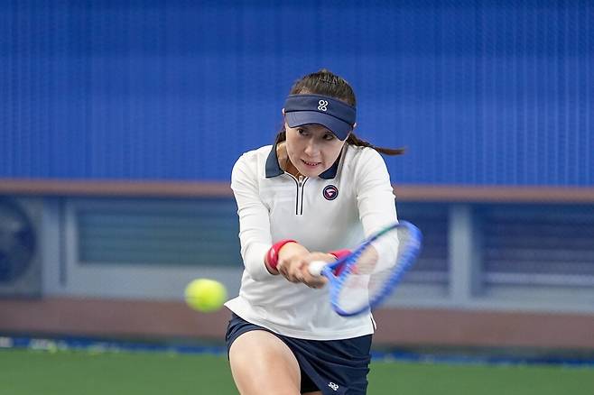 실업마스터즈 여자단식 4강에 오른 정효주(사진/김도원 기자)