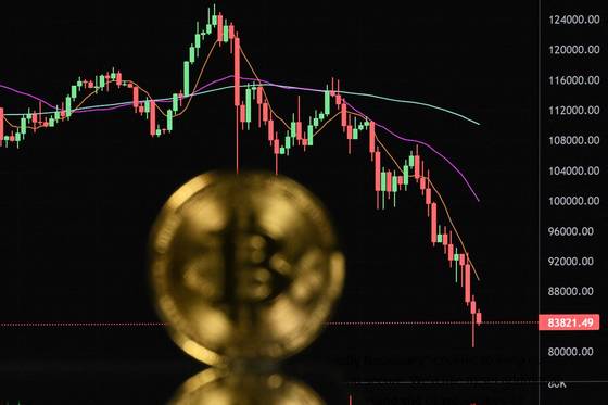 비트코인 가격은 2025년 10월 사상 최고가인 12만6000달러를 기록한 뒤 급격히 하락했다. AFP=연합뉴스