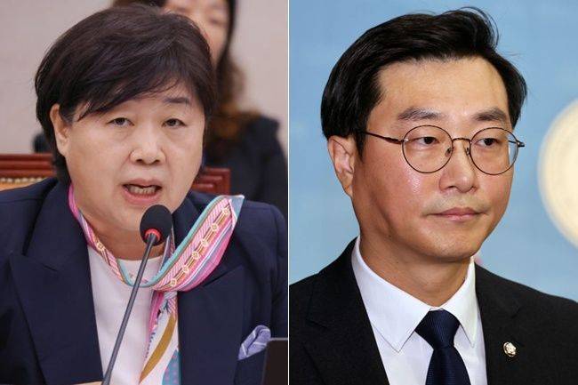 더불어민주당 소속 서영교, 장경태 의원. 연합뉴스