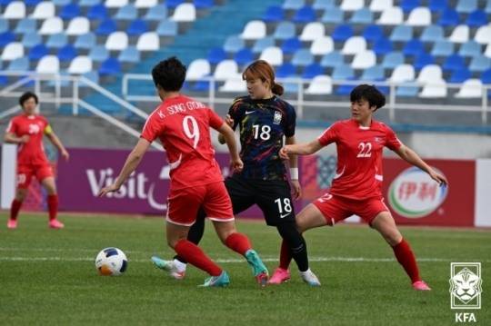 2024년 한국과 북한의 U-20 여자 아시안컵 준결승전 모습
