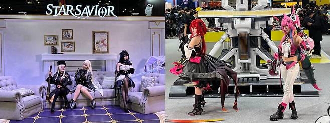 지난 5일 'AGF 2025'가 열린 일산 킨텍스 전시장 내 코스프레이어들이 무대 위에서 포즈를 취하고 있다. /김수정 기자