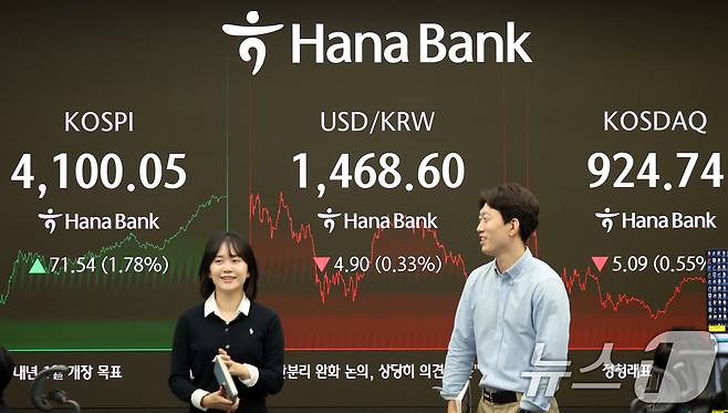 서울 중구 하나은행 딜링룸./뉴스1 ⓒ News1