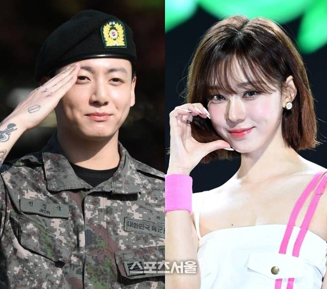 방탄소년단 정국(왼쪽), 에스파 윈터. 사진 | 스포츠서울DB