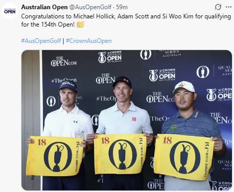 호주오픈 3위에 오르며 디오픈 출전권 확보한 김시우(오른쪽) [호주오픈 엑스(X) 캡처. 재판매 및 DB 금지]