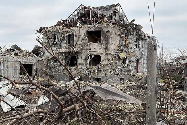 러시아-우크라이나 전쟁으로 폭격 당한 우크라이나 키이우의 건물. /연합뉴스