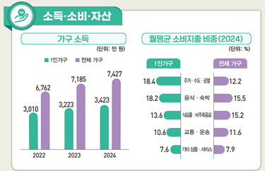 지난해 1인가구의 연간 소득은 3423만 원으로 전체 가구의 46.1% 수준이었다. [데이터처 제공]