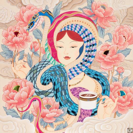 강민지 작가가 이번 포스트카드 프로젝트로 그려낸 작품 'BVLGARI Grils'(2025). 사진 불가리