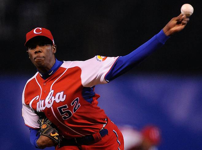 2009 WBC에 쿠바 대표팀으로 출전한 채프먼. Getty Images코리아