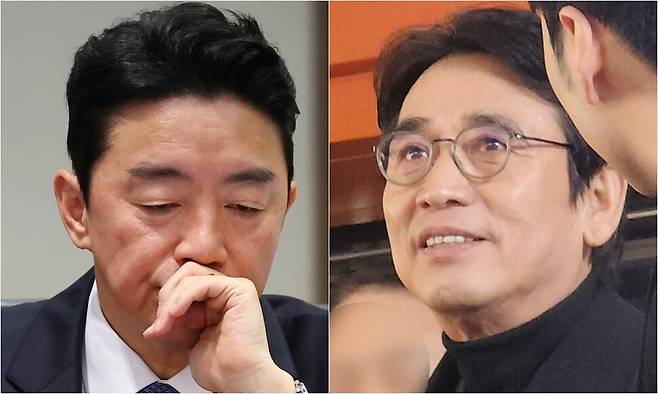 강훈식 대통령 비서실장(왼쪽), 유시민 전 노무현재단 이사장. 연합뉴스