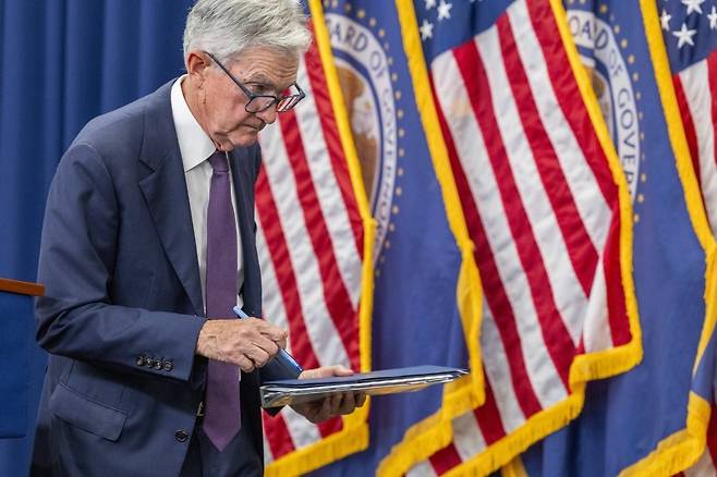 지난 9월 FOMC 회의 후 기자회견을 마치고 퇴장하는 제롬 파월 Fed 의장. 사진=연합EPA