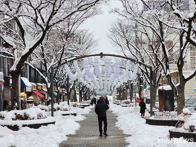 겨울철 강릉을 찾는 관광객돠 시민들을 대상으로 하는 '2025 강릉크리스마스축제'가 오는 20일부터 25일까지 6일간 월화·안목커피거리 등에서 열려 크리스마스 마켓과 체험 프로그램을 비롯, 회전목마·캐롤버스킹 등 다양한 즐길 거리로 꾸며진다. 강릉 월화거리.&nbsp;
