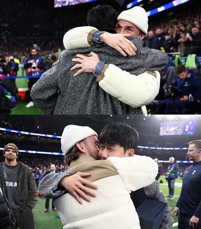 인사하고 있는 손흥민과 제임스 메디슨. /사진=토트넘 핫스퍼 공식 SNS