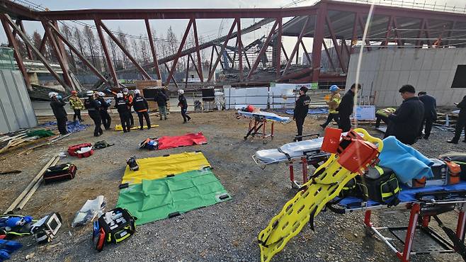 광주 대표도서관 건립 붕괴사고 현장./김성빈 기자 ksb@namdonews.com