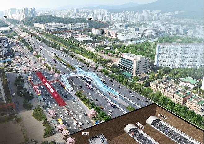 경부고속도로 기흥IC~양재IC 구간의 지하도로 조감도. 자료 한국도로공사