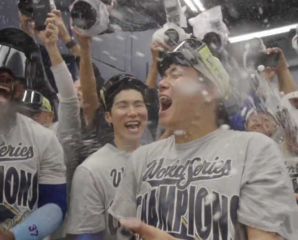 LA 다저스의 우승을 만끽하는 김혜성(사진=LA 다저스 공식 SNS)
