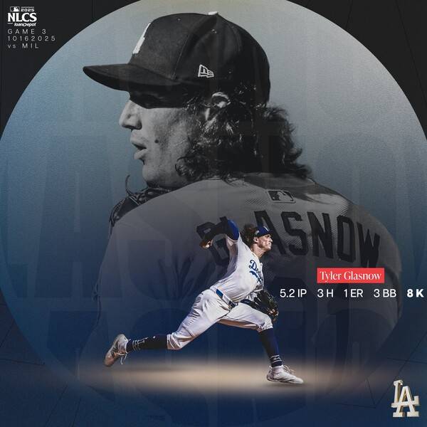 타일러 글래스노(사진=LA 다저스 공식 SNS)