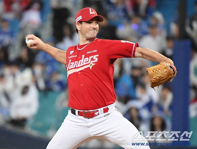 13일 대구 라이온즈파크에서 열린 SSG와 삼성의 준PO 3차전. SSG 선발로 등판한 앤더슨. 대구=정재근 기자 cjg@sportschosun.com/2025.10.13/