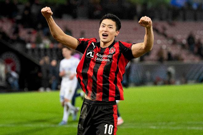 득점 후 기뻐하는 조규성. 연합뉴스