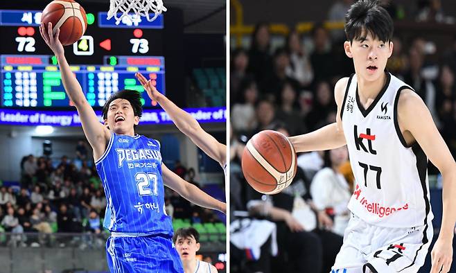 (왼쪽부터) KT 강성욱. 한국가스공사 양우혁. KBL 제공