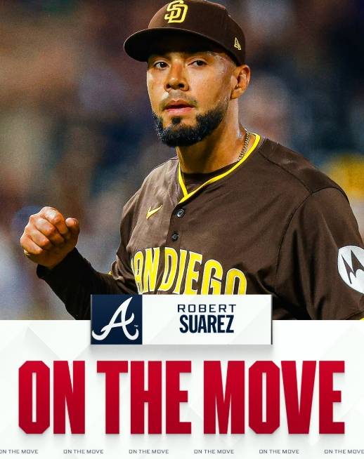 ▲ 로버트 수아레스가 애틀랜타 브레이브스 유니폼을 입는다. ⓒMLB SNS