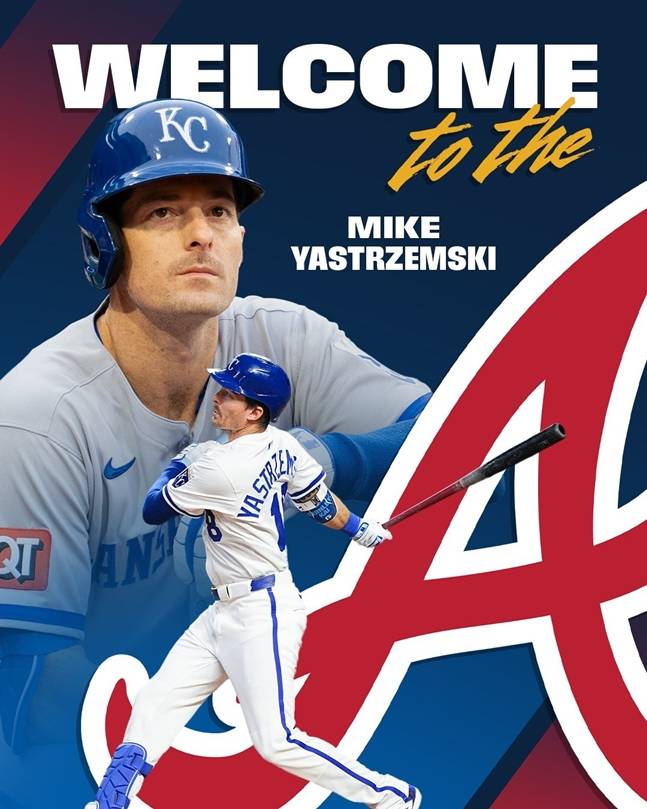 마이크 야스트렘스키 영입을 알리는 애틀랜타 구단의 게시물. /사진=애틀랜타 브레이브스 공식 SNS