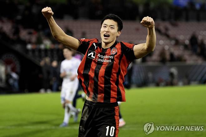 득점 후 기뻐하는 조규성 [EPA=연합뉴스]