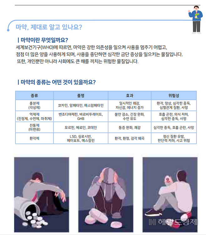 식약처에서 지난 8월 발행한 청소년 마약 예방 교육 자료. [식약처 제공]