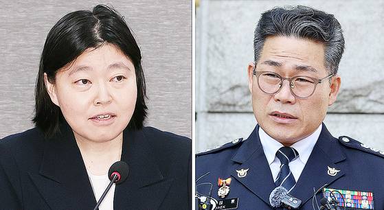 임은정 동부지검장(왼쪽)과 백해룡 경정. 연합뉴스