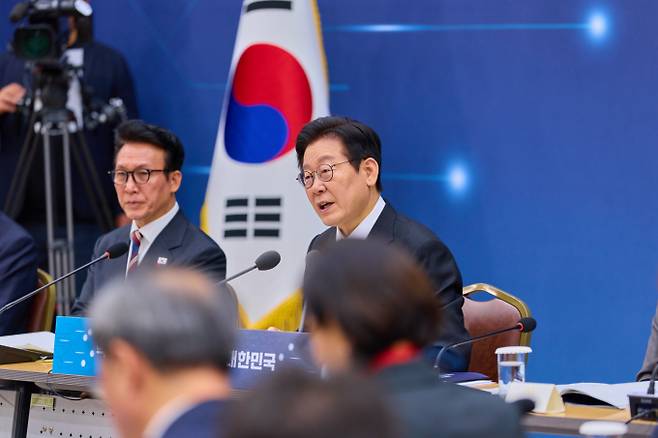 사진은 이재명 대통령이 지난 12일 세종시 정부세종컨벤션센터에서 열린 과학기술정보통신부·개인정보보호위원회 업무보고에서 발언하고 있는 모습. /사진=대통령실 제공