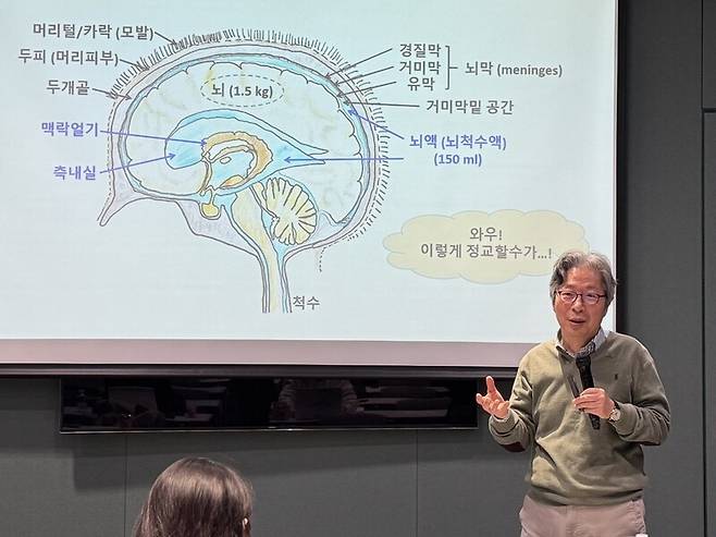고규영 기초과학연구원 혈관연구단장이 뇌 청소와 관련한 연구 성과를 설명하고 있다. 기초과학연구원 제공