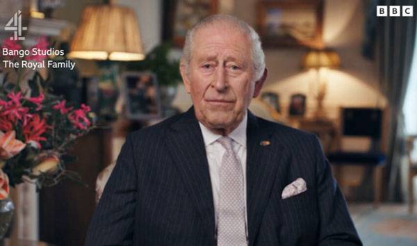지난 12일 저녁(현지시간) 영국 '채널 4'에서 방영된 '암에 맞선다' 캠페인 영상에 출연한 찰스 3세 영국 국왕​./사진=BBC
