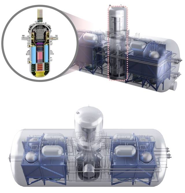 SMART100을 적용한 안전격납용기(SCV) 개념도. 원자력연 제공.