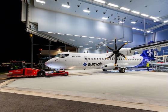 도색을 마친 섬에어 1호 신조기 ATR 72-600. 사진 섬에어