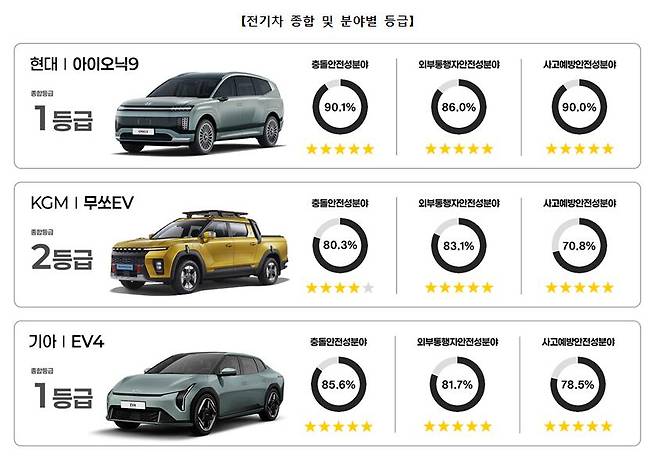 전기차 종합 및 분야별 등급. /국토교통부 제공