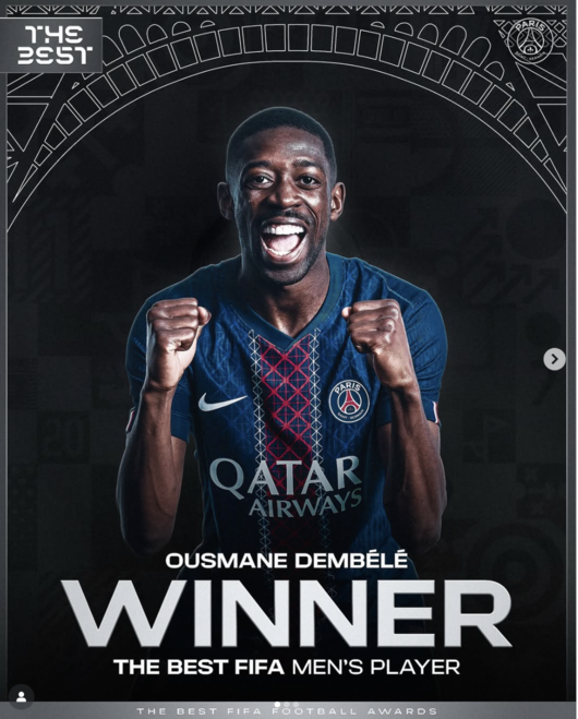 [사진] 뎀벨레 / PSG 소셜 미디어 계정