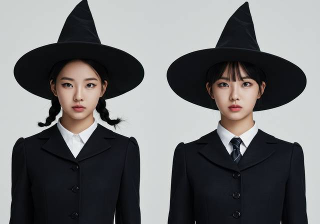 쌍둥이 AI인물 이미지. 아이클릭아트
