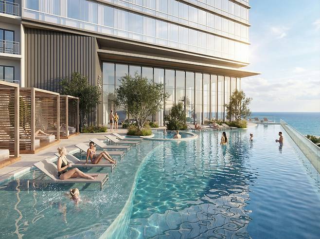 쉐라톤 제주 호텔 야외 수영장 조감도.