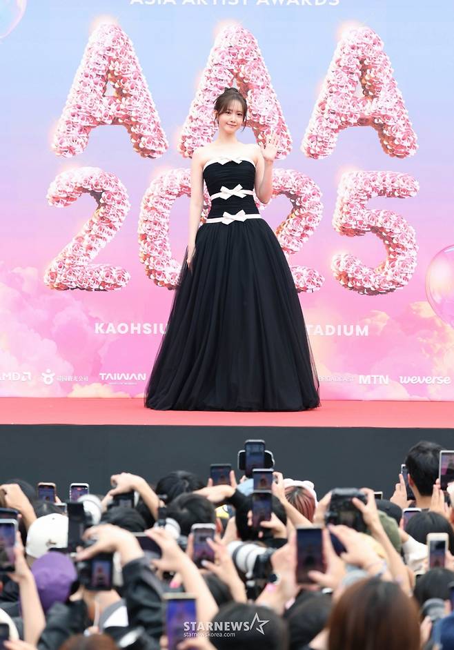 배우 임윤아가 6일 가오슝 내셔널 스타디움에서 진행된 스타뉴스 주최 '10주년 아시아 아티스트 어워즈 2025(10th Anniversary Asia Artist Awards 2025, '10주년 AAA 2025') 레드카펫 행사에 참석했다.  사진=이동훈 photoguy@