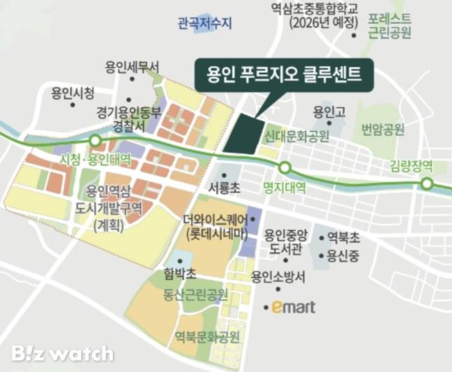 용인 푸르지오 클루센트 위치도./자료=HM그룹