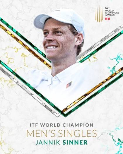 2년 연속으로 ITF 세계 챔피언에 오른 야닉 시너. ITF
