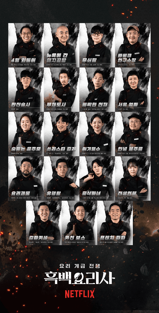 ‘흑백요리사2’ 38인 흑백셰프 프로필 공개 (제공: 넷플릭스)