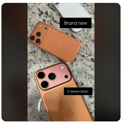 변색된 아이폰17프로 오렌지. [레딧 캡처]