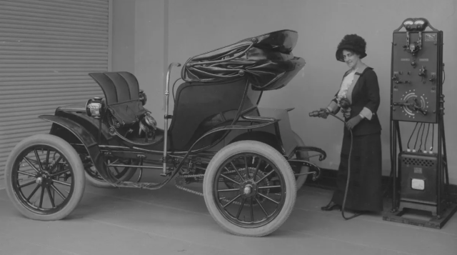 The photo was reportedly part of a marketing campaign by General Electric, which made the charging station in the photo. Photo: miSci - Museum of Innovation and Science