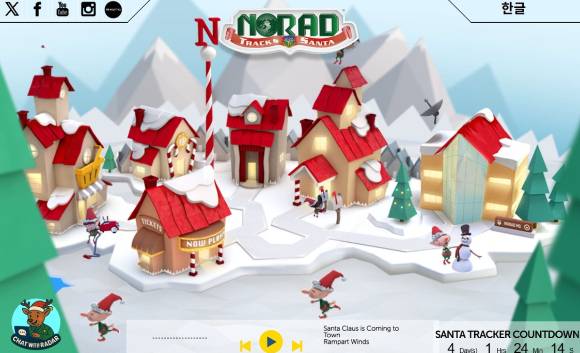 국내에서도 북미항공우주방위사령부(NORAD)의 '산타클로스 추적' 이벤트를 즐길 수 있게 된다. 사진은 해당 이벤트 포스터. [사진=북미항공우주방위사령부 사이트 캡처]