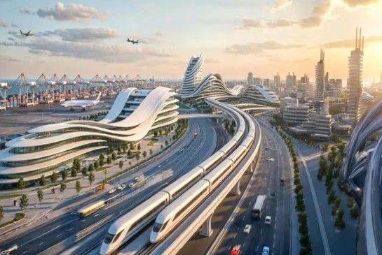 [서울=뉴시스] 가자 첨단 도시 가상도.(출처: WSJ) 2025.12.20.   *재판매 및 DB 금지