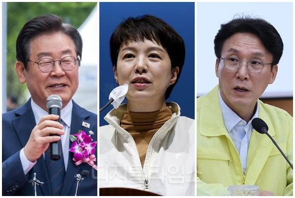 (맨 왼쪽부터) 이재명 대통령, 김은혜 국민의힘 의원, 김민석 국무총리. [디지털타임스 DB, 연합뉴스]