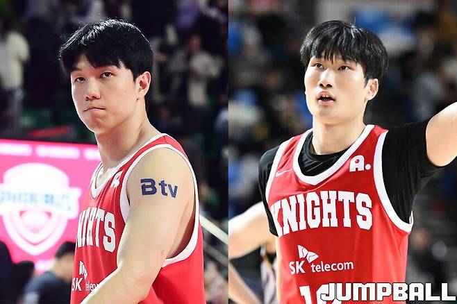 ▲SK 김태훈, 안성우